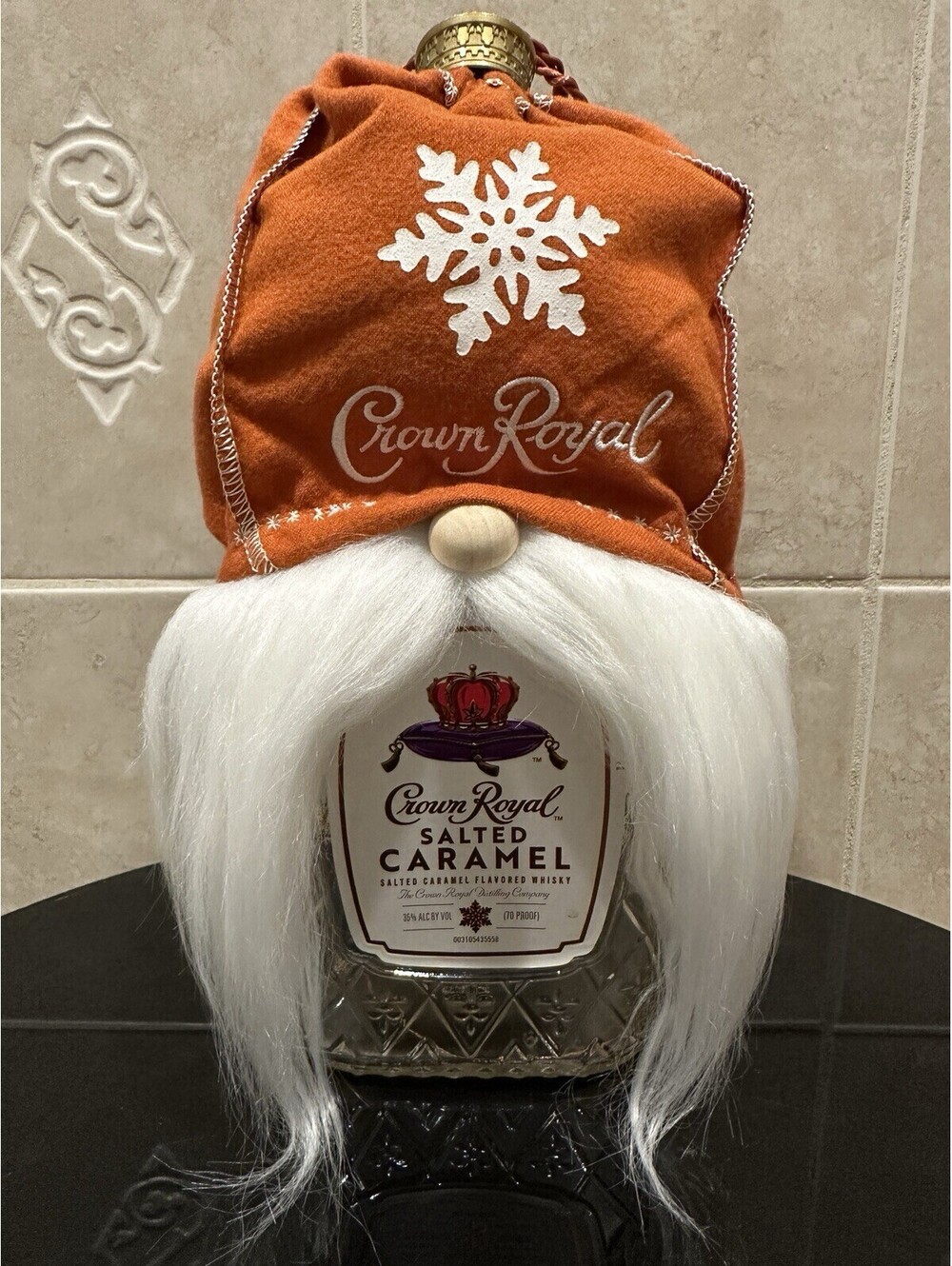 Salted Caramel Crown Royal Light Up Gnome Home Decor Approx 10” Tall Empty Jar